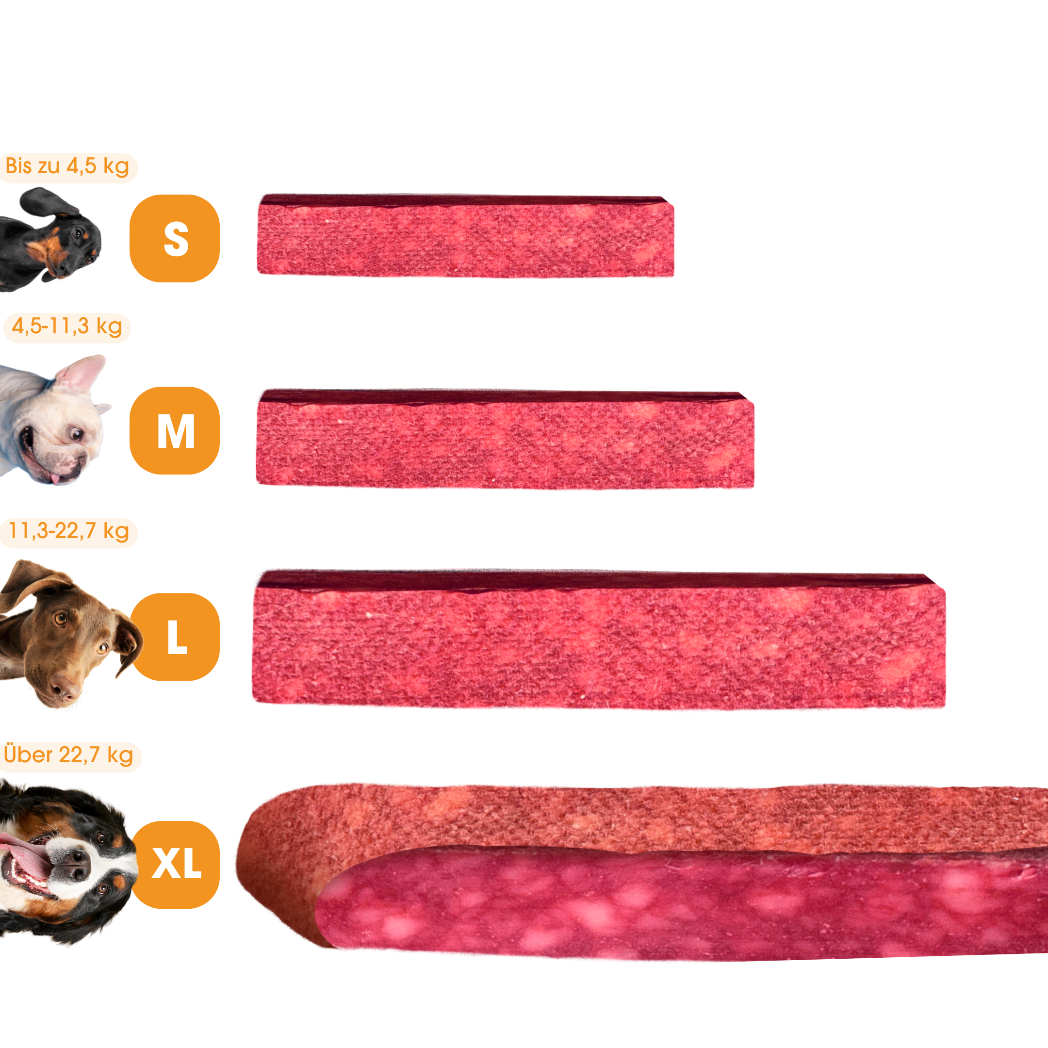KauDas Cheese Sticks "Beetroot" multipack in various sizes for natural dog snacks.