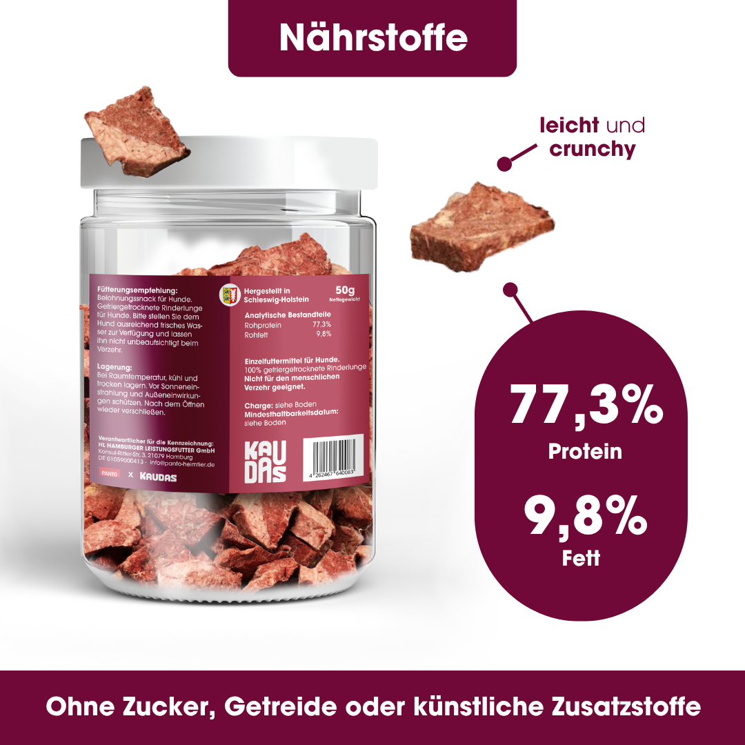 Beef lung pure natural snack (50g = 208g fresh)