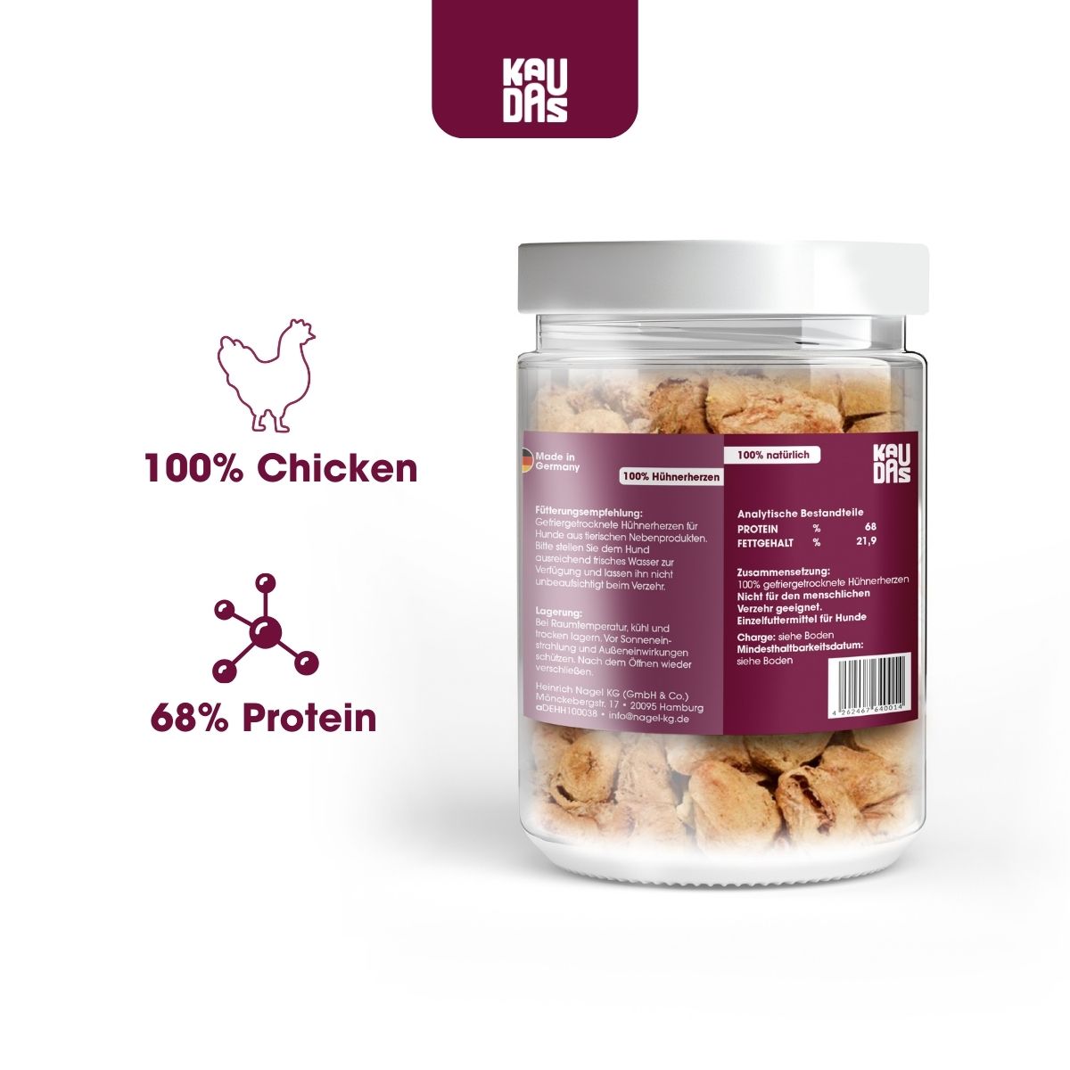 HühnerherzenPur Natursnack (60g)