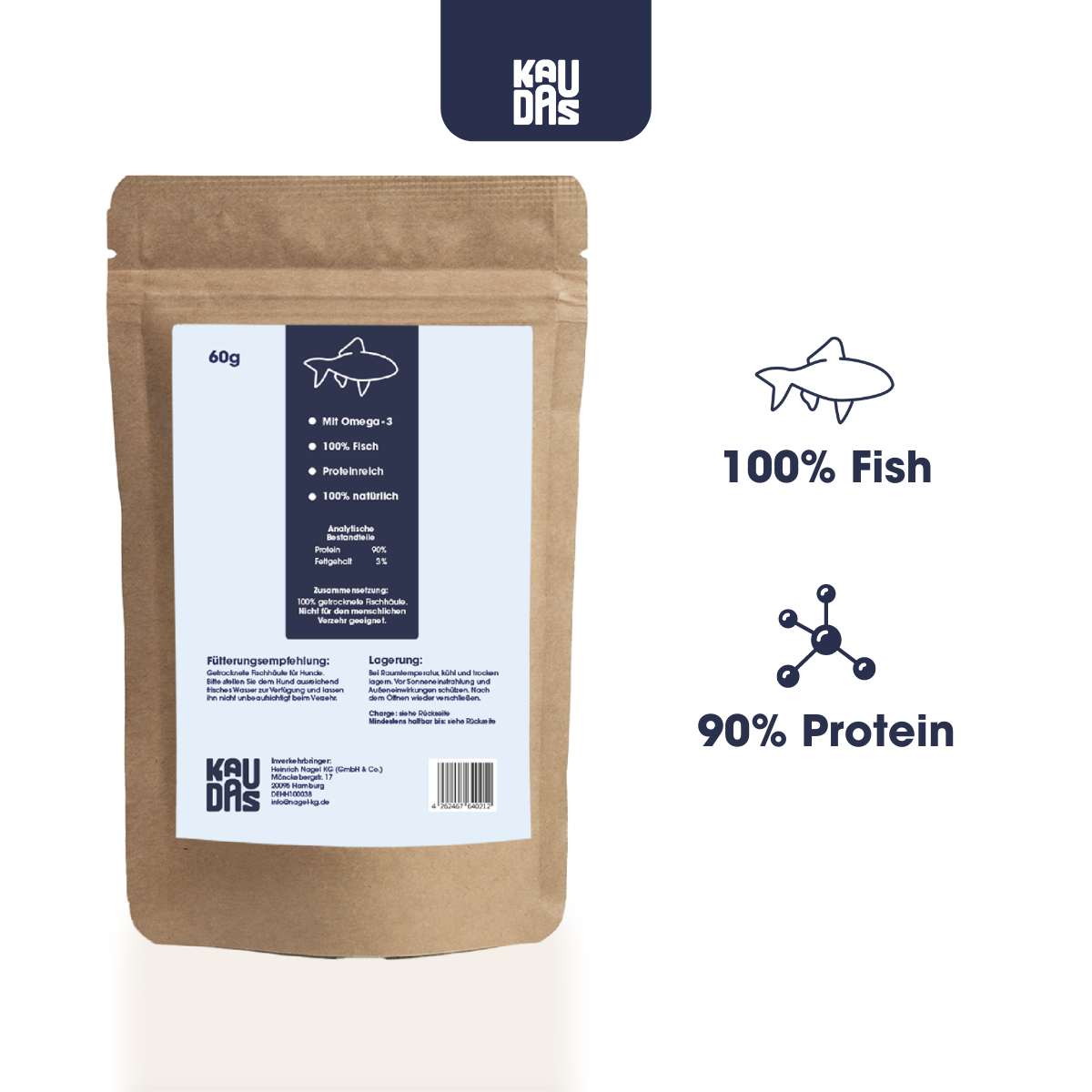 100% Cod-Skin Chews - Bars (50g)
