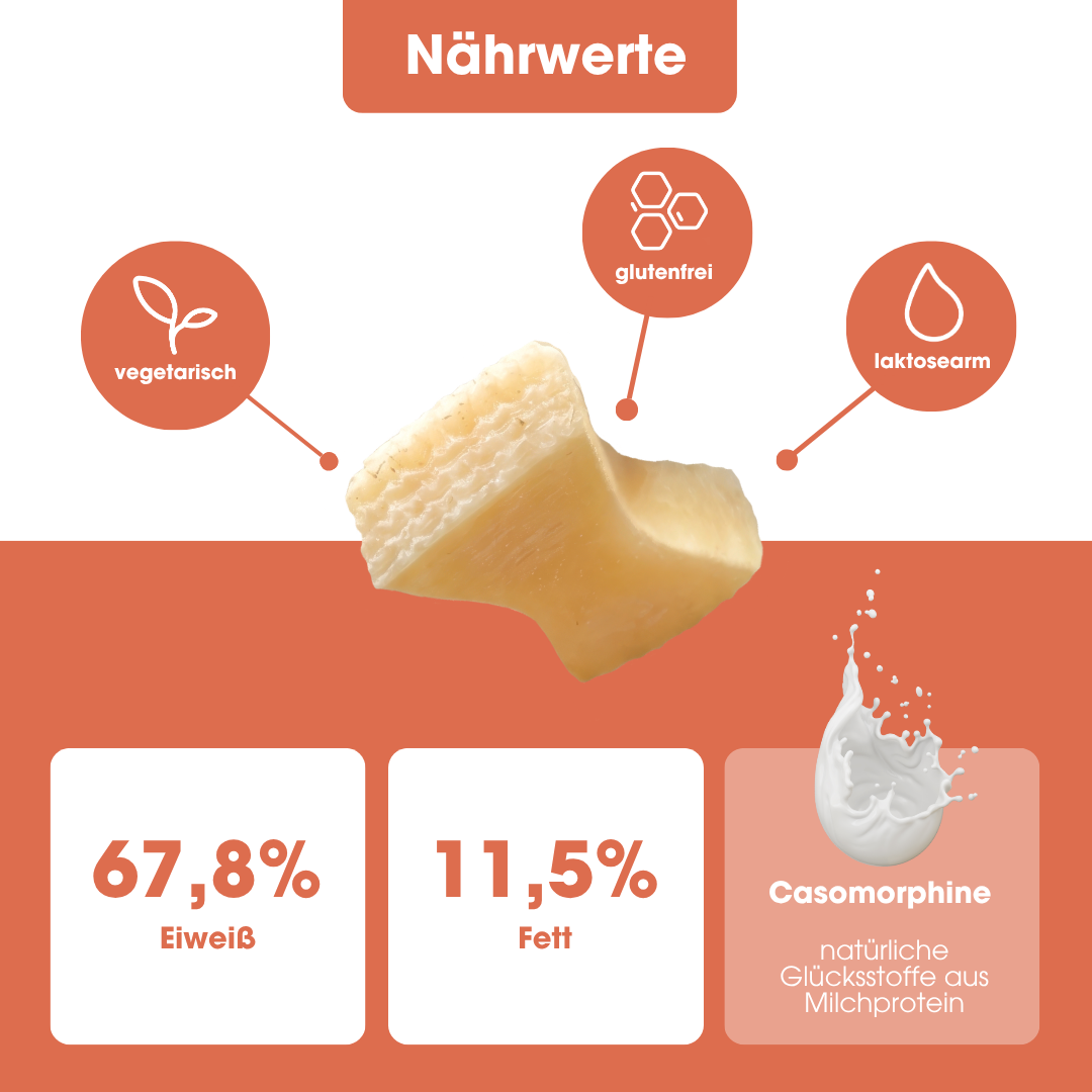 Käse Pops Nährwerte: 67,8 % Eiweiß, 11,5 % Fett, vegetarisch, glutenfrei, laktosearm