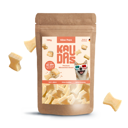KAUDAS Käse Pops 100g – Premium Mikrowellen-Snack für Hunde aus Hartkäse
