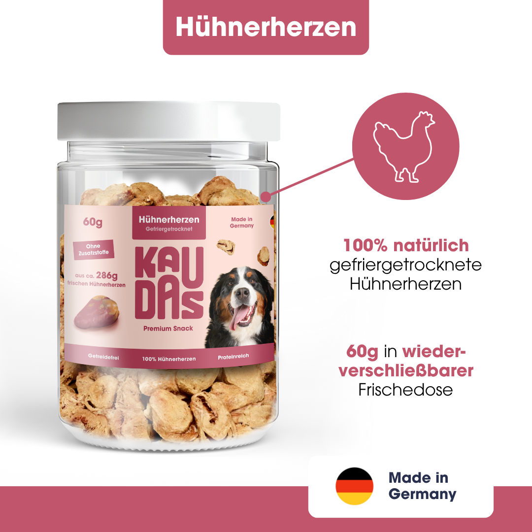 Chicken heartsPure natural snack (60g = 286g fresh)
