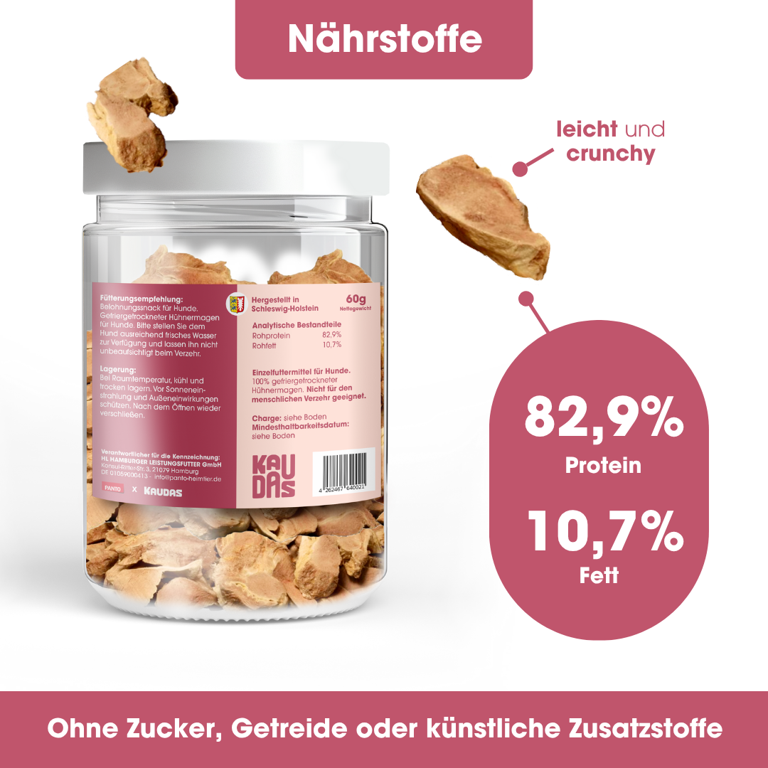 Chicken gizzard pure natural snack (60g = 324g fresh)