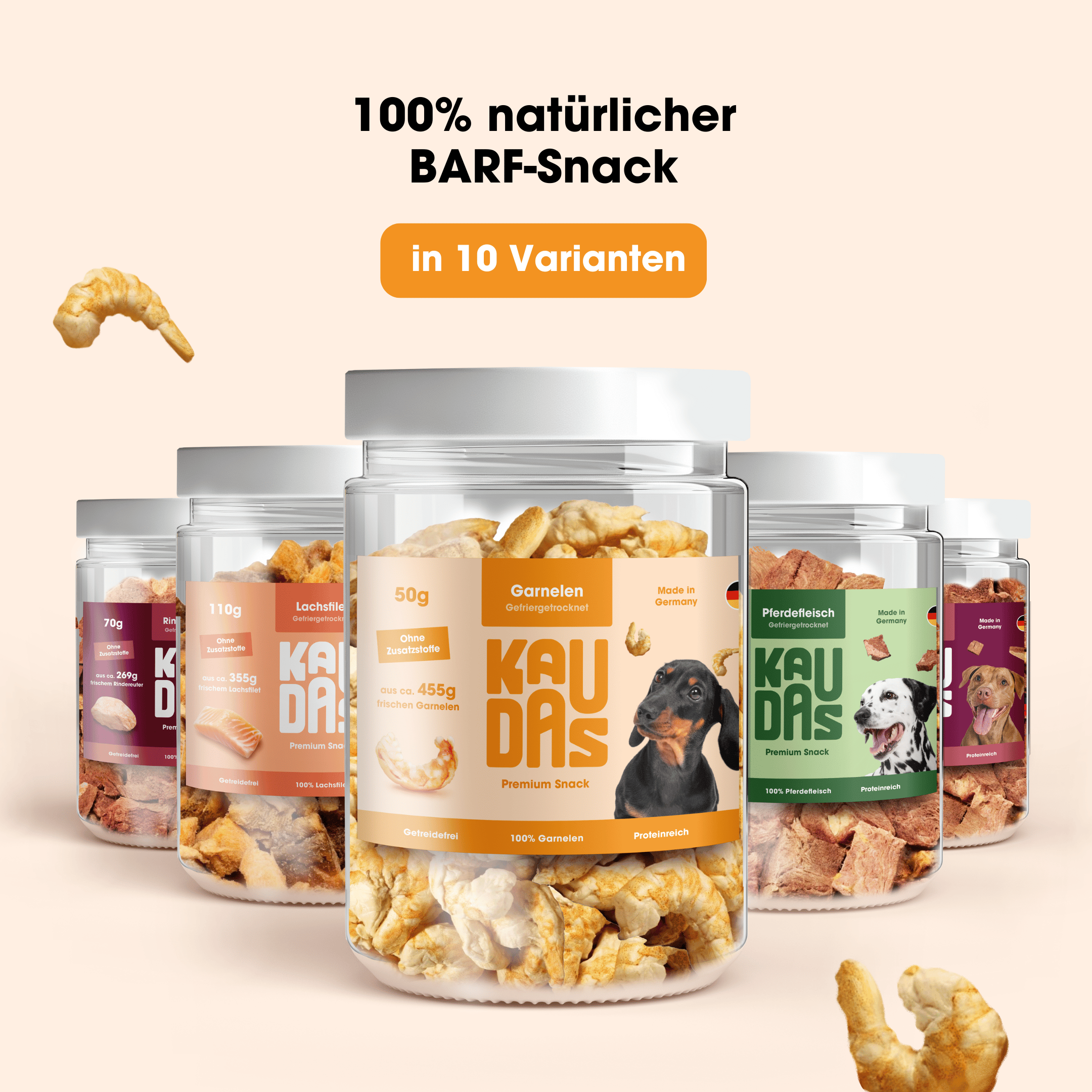 PrawnPur natural snack (50g = 455g fresh)