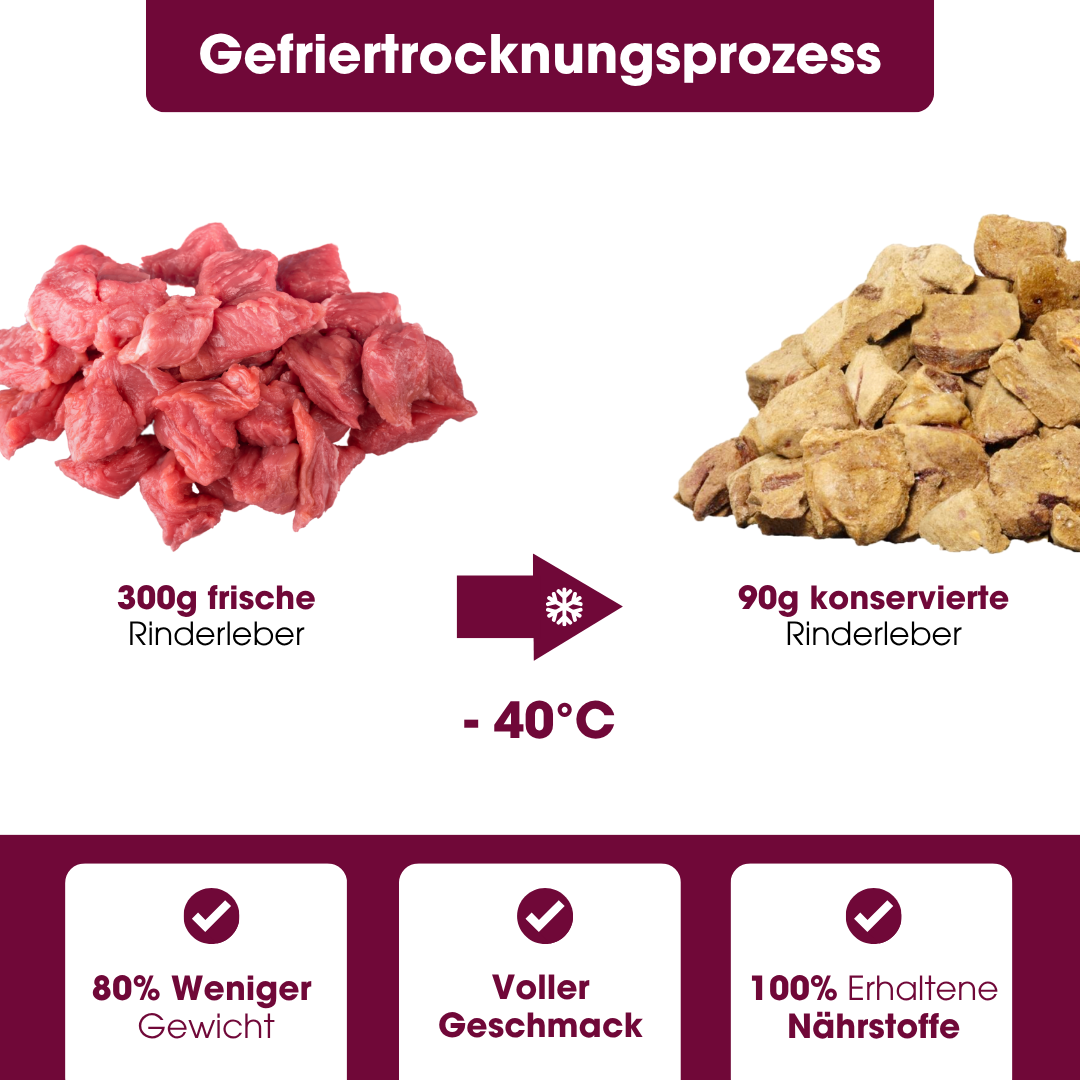 Beef liver pure natural snack (90g = 300g fresh)